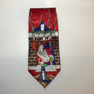 Renaissance Santa Claus Christmas Short Wide Mens Necktie